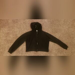 black cropped zip up hoodie